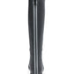 Steve Madden Jasper Leather Almond Toe Joelho Alto Feminino Preto Tamanho 7 M