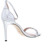 Sandálias femininas Zoe by Rachel Zoe Ella Metallic, prateadas, tamanho 8M