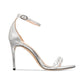 Sandálias femininas Zoe by Rachel Zoe Ella Metallic, prateadas, tamanho 8M