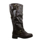 Botas femininas XOXO Minkler com bico fechado e cano alto, marrom, tamanho 11W