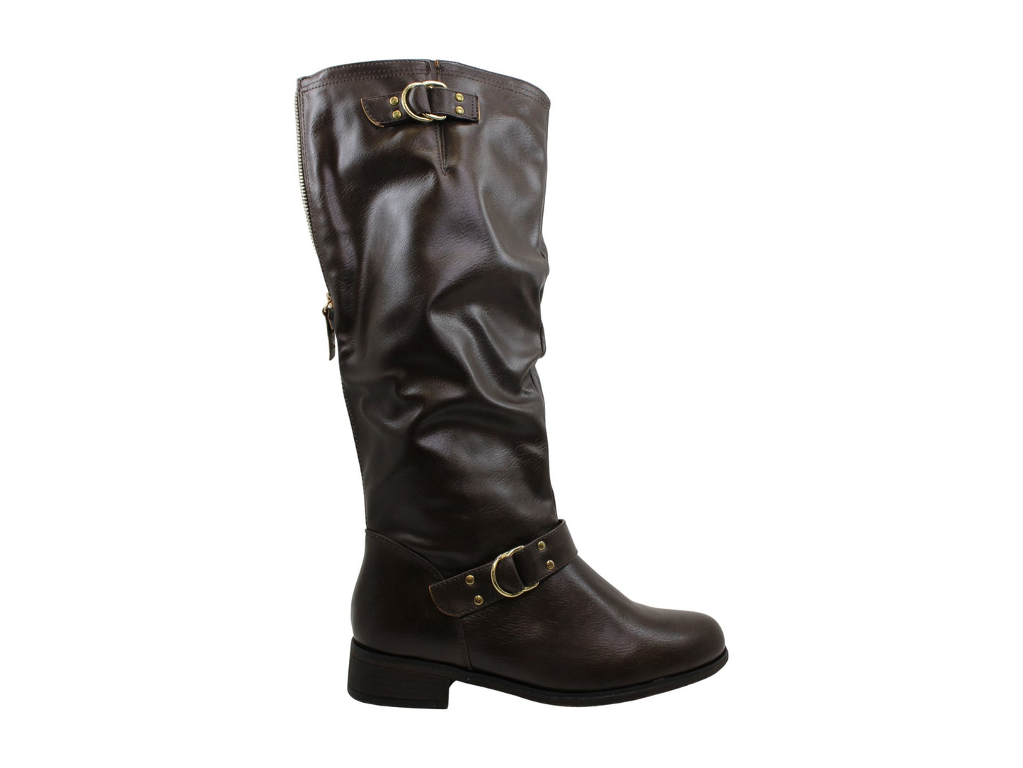 Botas femininas XOXO Minkler com bico fechado e cano alto, marrom, tamanho 11W