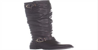 Botas femininas XOXO Minkler com bico fechado e cano alto, marrom, tamanho 11W