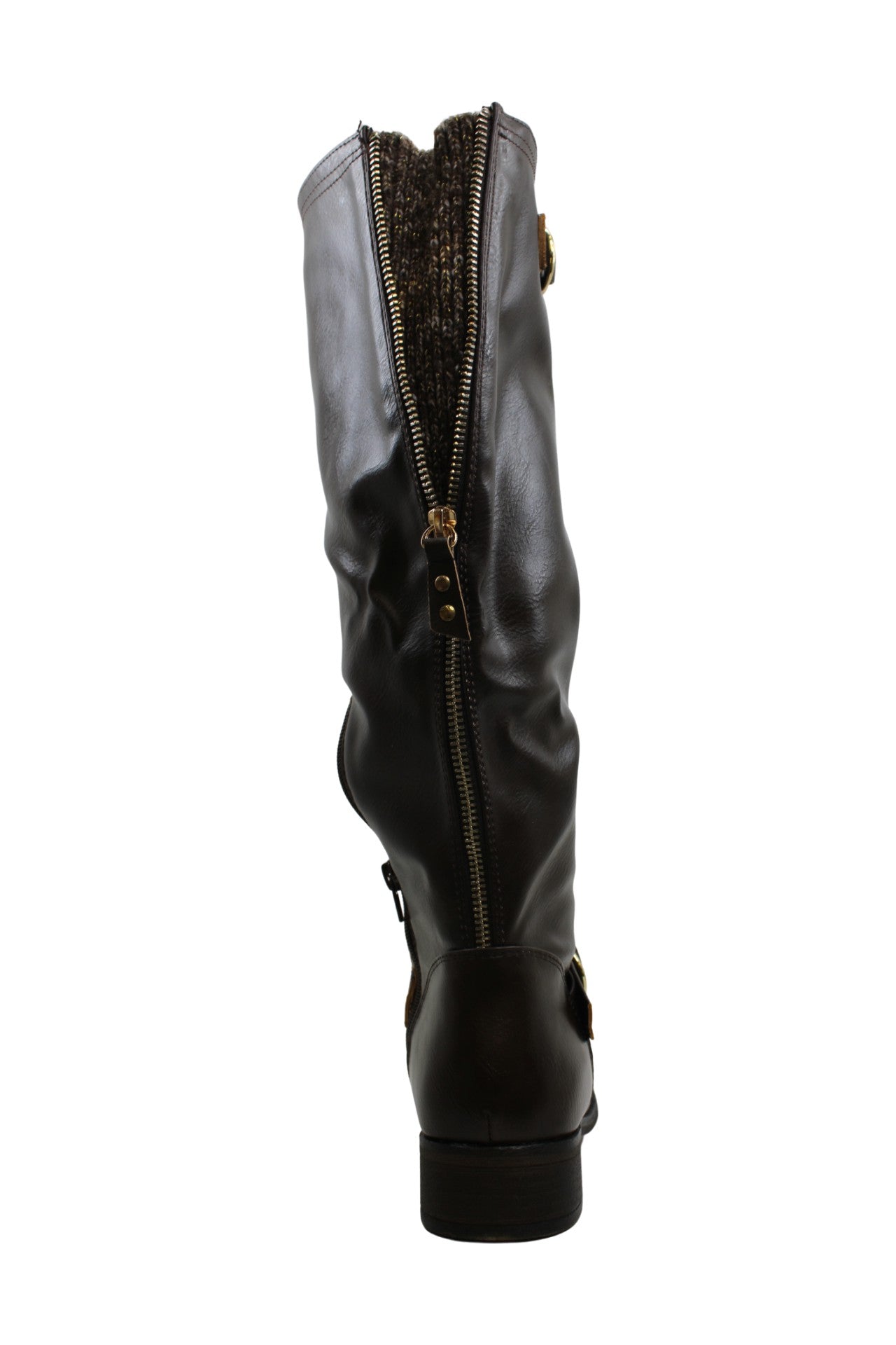 Botas femininas XOXO Minkler com bico fechado e cano alto, marrom, tamanho 11W