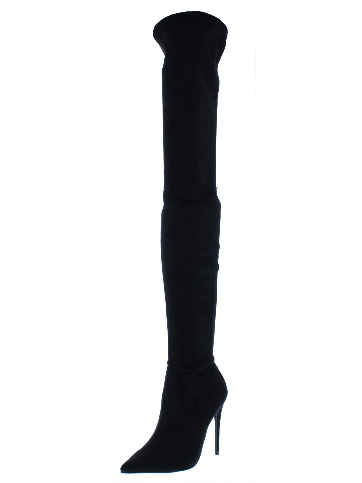 Botas sociais femininas Steve Madden Dominique com salto agulha e acolchoado, elásticas, tamanho 6,5 M, cinza