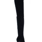 Botas sociais femininas Steve Madden Dominique com salto agulha e acolchoado, elásticas, tamanho 6,5 M, cinza