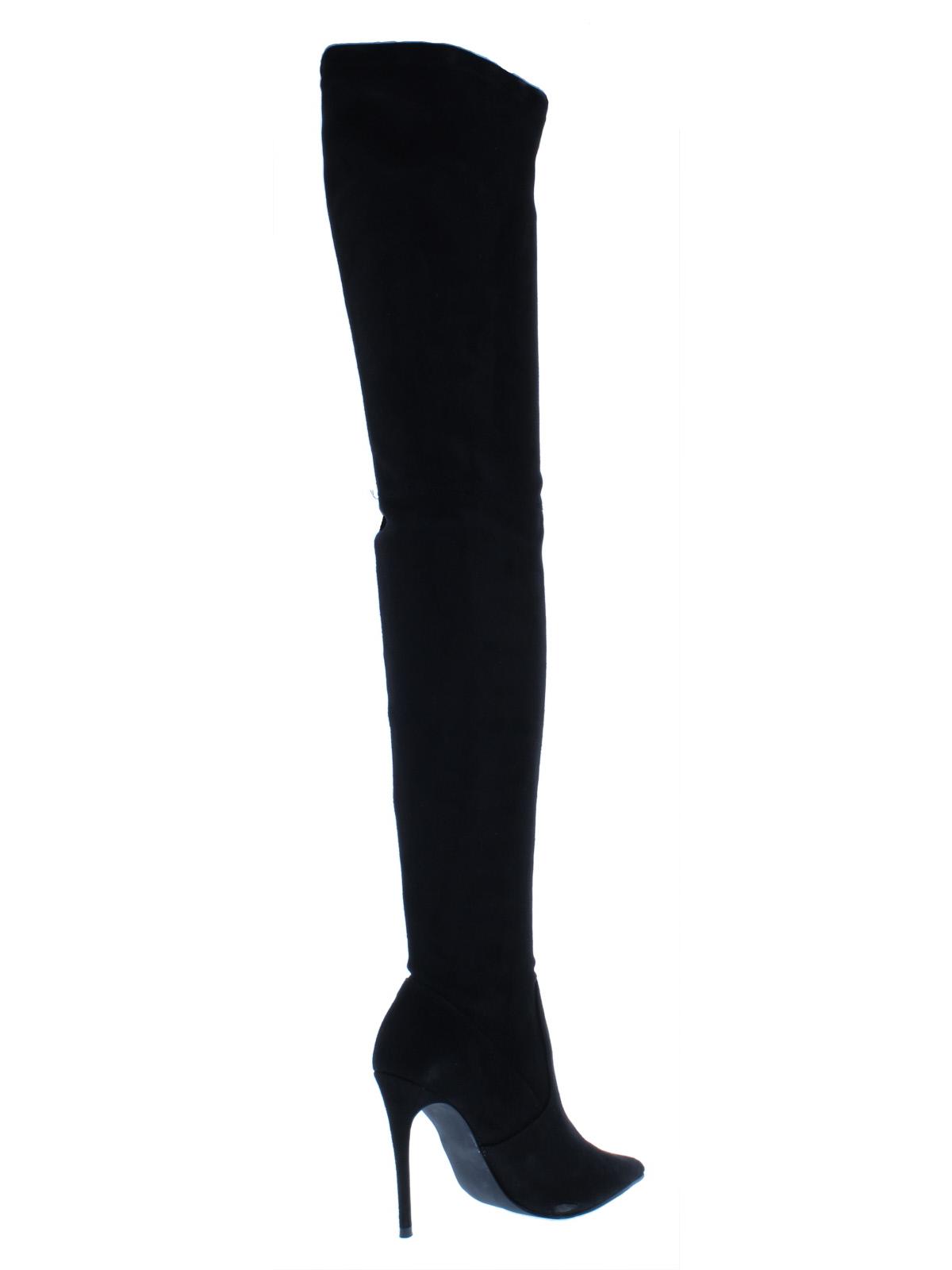 Botas sociais femininas Steve Madden Dominique com salto agulha e acolchoado, elásticas, tamanho 6,5 M, cinza