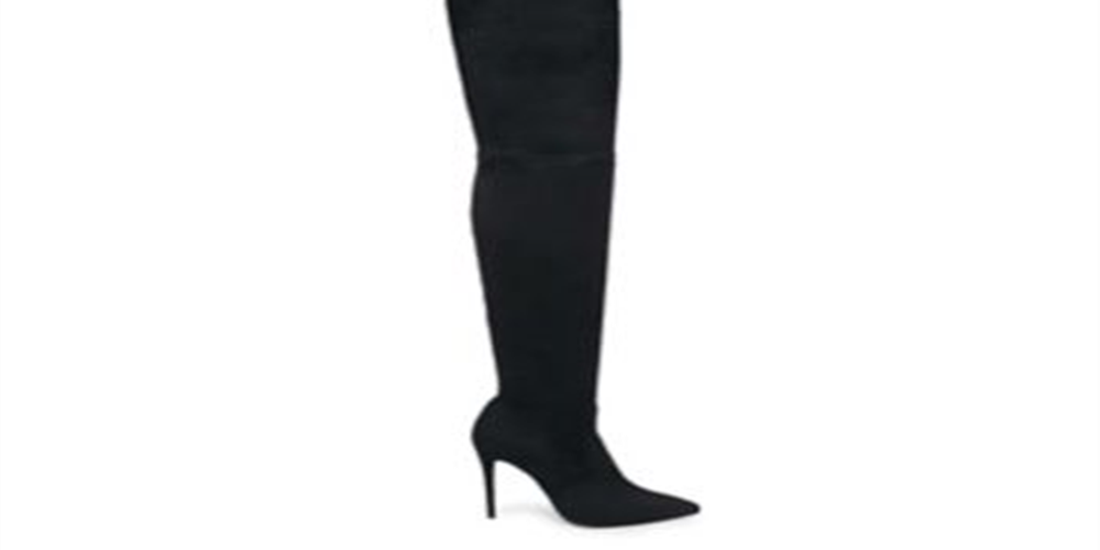 Botas sociais femininas Steve Madden Dominique com salto agulha e acolchoado, elásticas, tamanho 6,5 M, cinza