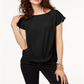 Top feminino com bainha drapeada da INC International Concepts, preto, tamanho pequeno