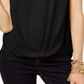 Top feminino com bainha drapeada da INC International Concepts, preto, tamanho pequeno