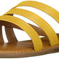 Sandálias femininas Franco Sarto Summer Goddess com anel trançado e biqueira amarela, tamanho 8 M