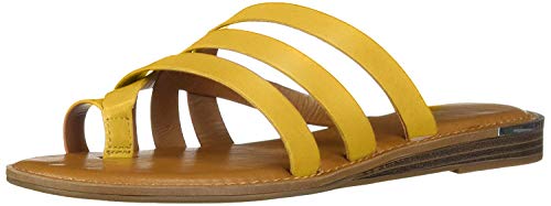 Sandálias femininas Franco Sarto Summer Goddess com anel trançado e biqueira amarela, tamanho 8 M