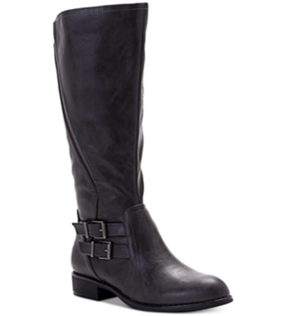 Botas femininas estilo &amp; co Milah altas casuais de cano médio, cor carvão, tamanho 5,5 M
