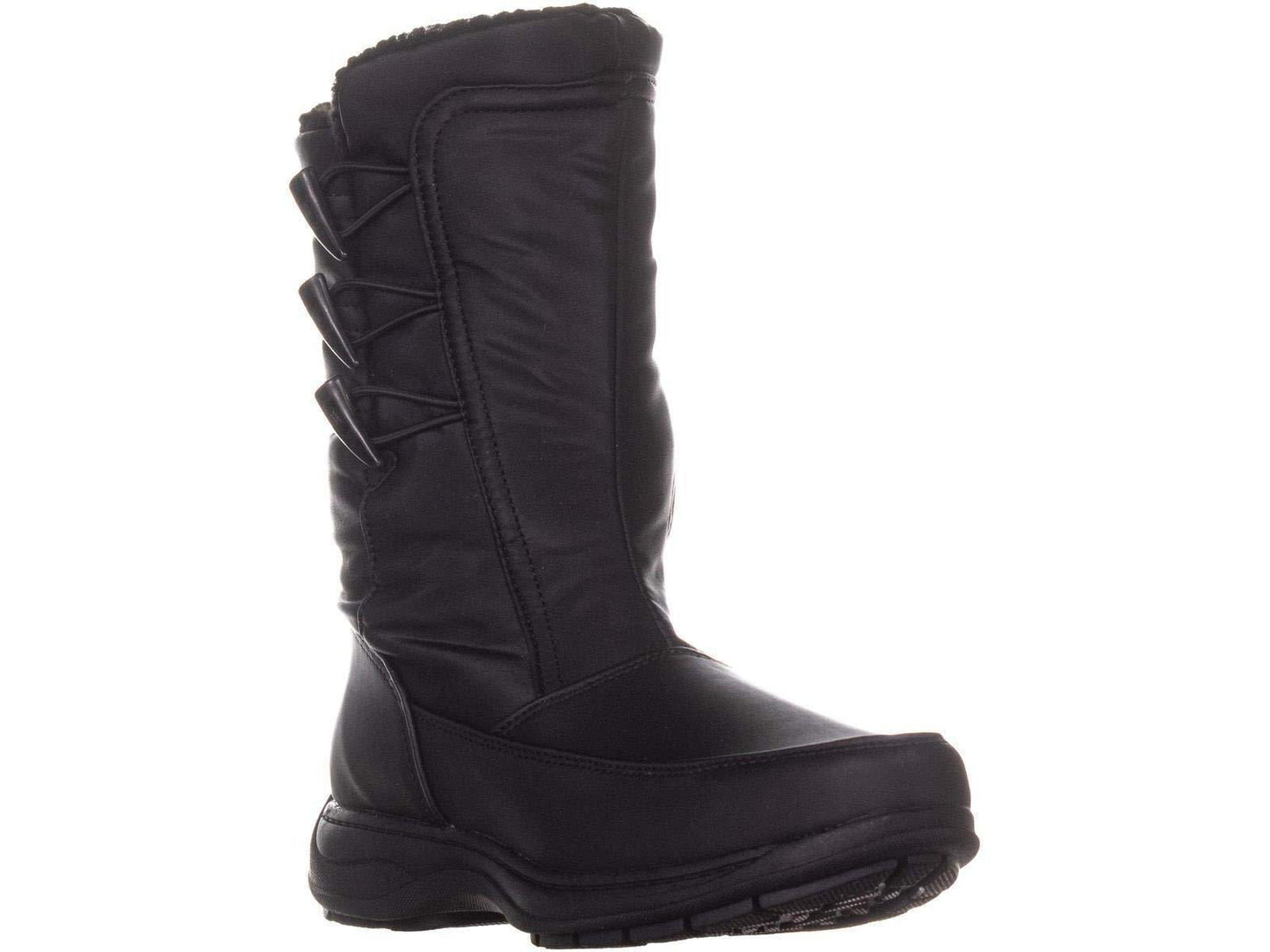 Botas femininas Sporto Dana com bico fechado e cano médio para clima frio, pretas, tamanho 8 M