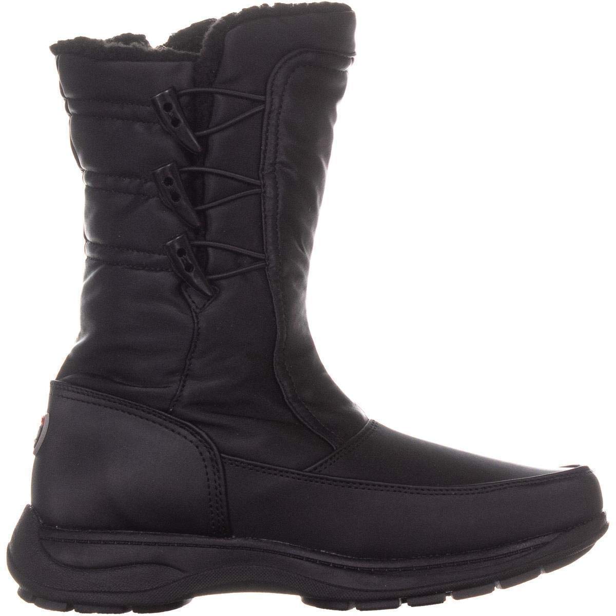 Botas femininas Sporto Dana com bico fechado e cano médio para clima frio, pretas, tamanho 8 M