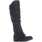 Botas femininas Yulissa com bico fechado e cano médio, pretas, tamanho 6,5 M