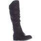 Botas femininas Yulissa com bico fechado e cano médio, pretas, tamanho 6,5 M