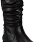 Botas femininas Yulissa com bico fechado e cano médio, pretas, tamanho 6,5 M