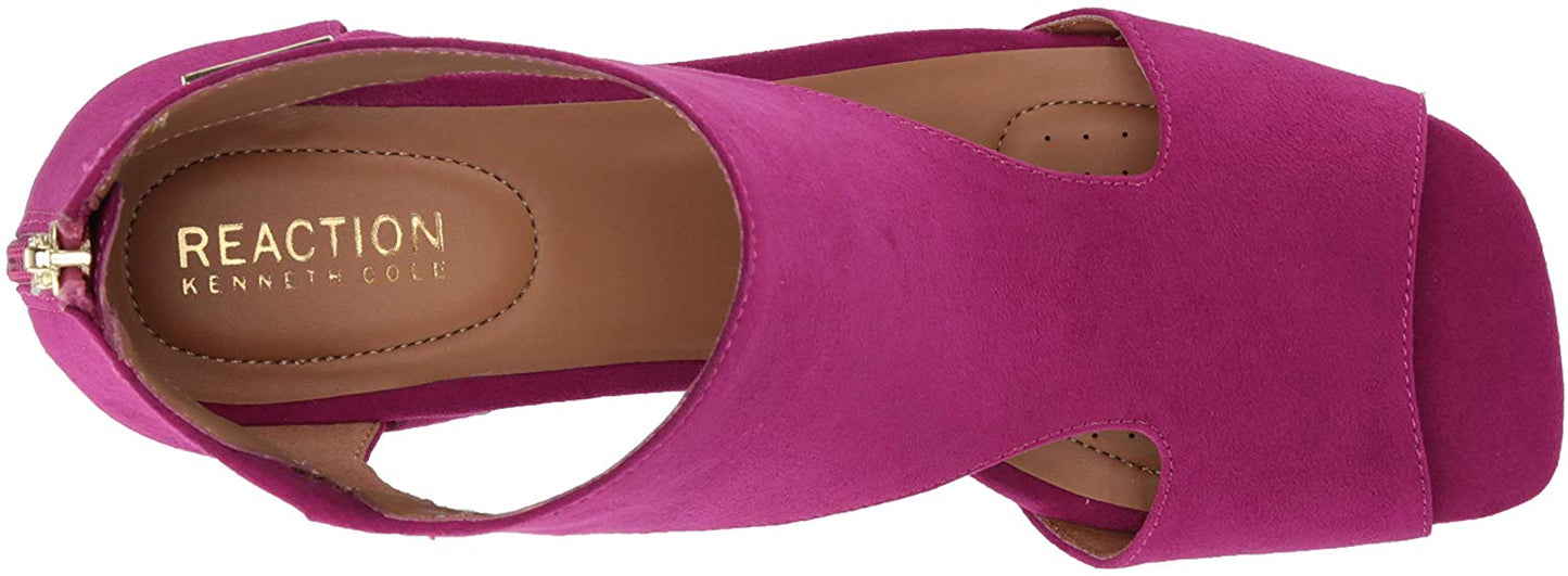 Sandália feminina Kenneth Cole Reaction Mix Cut Out com salto em T e tiras, roxa, tamanho 5 M
