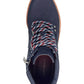 Tommy Hilfiger Botas femininas plataforma 0,5 com zíper acolchoado e bico redondo, salto bloco, com cadarço, azul, tamanho 5,5 M