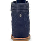 Tommy Hilfiger Botas femininas plataforma 0,5 com zíper acolchoado e bico redondo, salto bloco, com cadarço, azul, tamanho 5,5 M