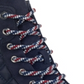 Tommy Hilfiger Botas femininas plataforma 0,5 com zíper acolchoado e bico redondo, salto bloco, com cadarço, azul, tamanho 5,5 M