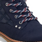 Tommy Hilfiger Botas femininas plataforma 0,5 com zíper acolchoado e bico redondo, salto bloco, com cadarço, azul, tamanho 5,5 M