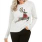 Karen Scott Suéter Feminino com Lantejoulas e Rena, Branco, Combinação Tamanho 2XL