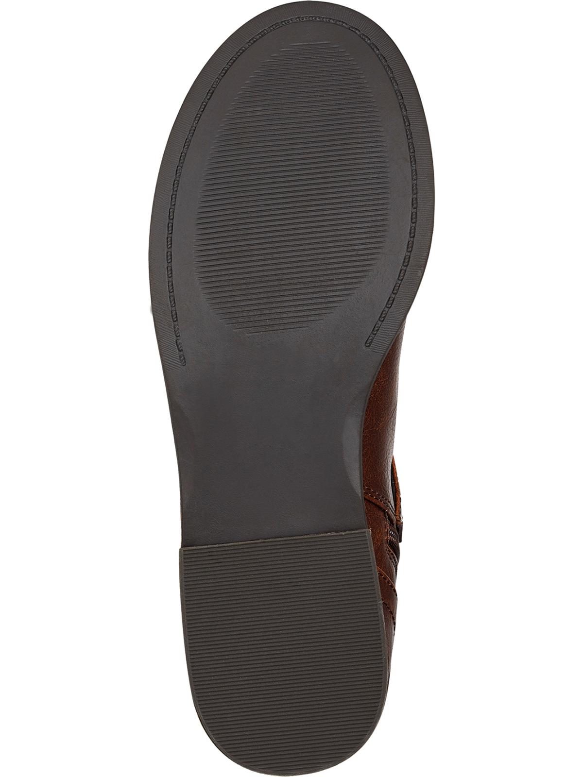 Botas de montaria altas Guss Haydin de couro sintético femininas, marrom escuro, tamanho 9,5 m