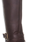 Botas de montaria altas Guss Haydin de couro sintético femininas, marrom escuro, tamanho 9,5 m