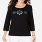 Blusa de algodão com strass Karen Scott feminina, amarela, tamanho GG