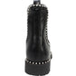 Botas de cano curto femininas Seven Dials com acabamento em tachas e acabamento em Shelley, pretas, tamanho 5,5 M