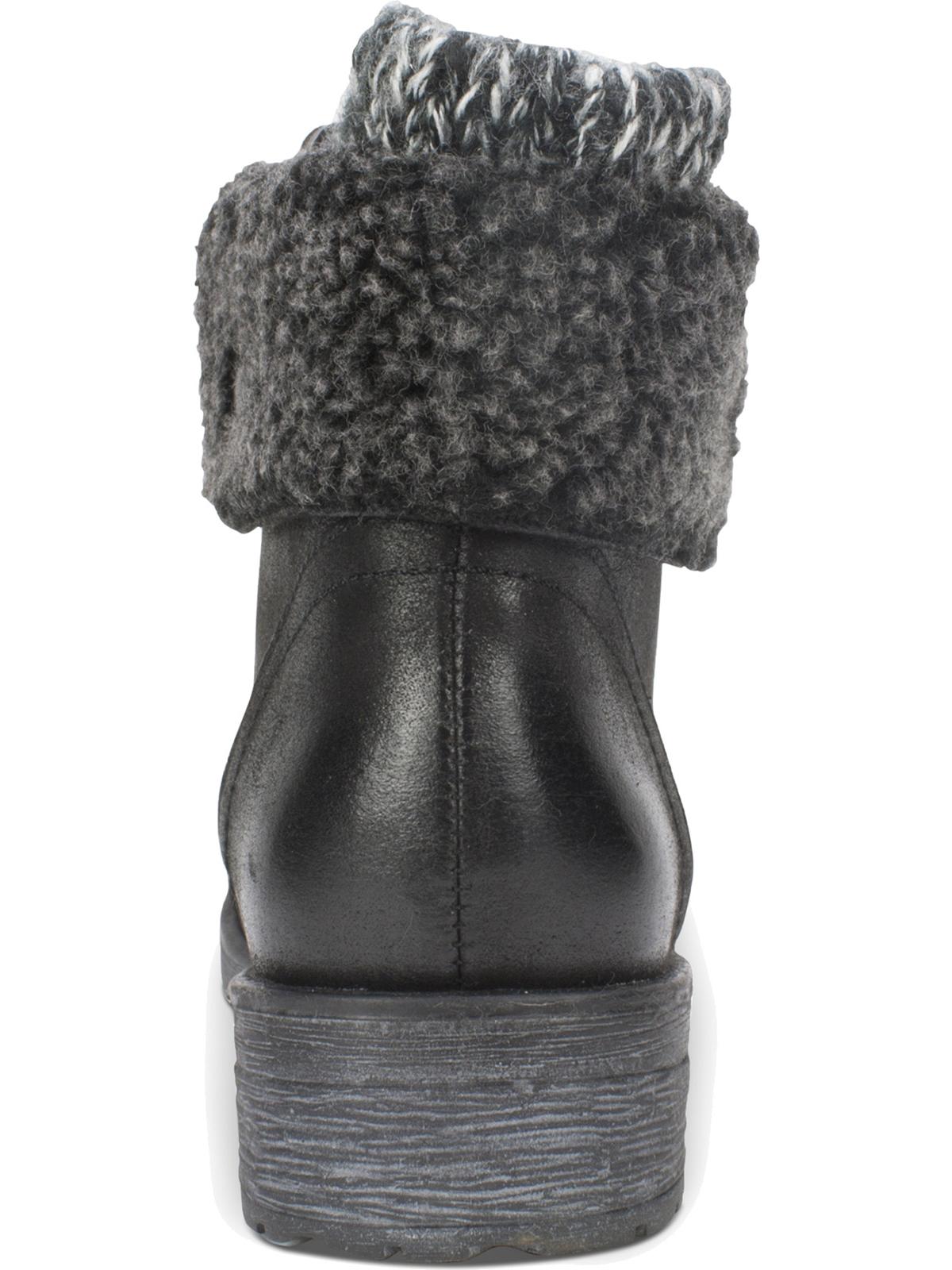 Bota feminina White Mountain Mixed Media com cadarço e sola de borracha, preta, tamanho 7,5 M