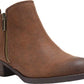 Botas femininas Carlos By Carlo Santana com zíper e acolchoado Brie, bico redondo, salto bloco, marrom, tamanho 5,5 M