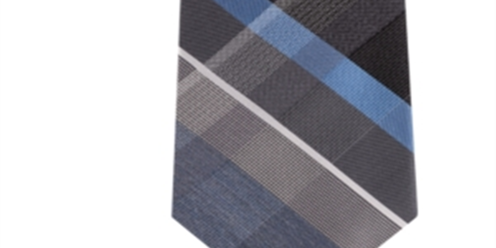 Gravata xadrez masculina Kenneth Cole Reaction Crosswalk cinza, tamanho único