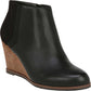 Botas femininas Dr. Scholl's com remendo de tecido e bico fechado, tamanho 9,5M, pretas