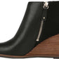 Botas femininas Dr. Scholl's com remendo de tecido e bico fechado, tamanho 9,5M, pretas