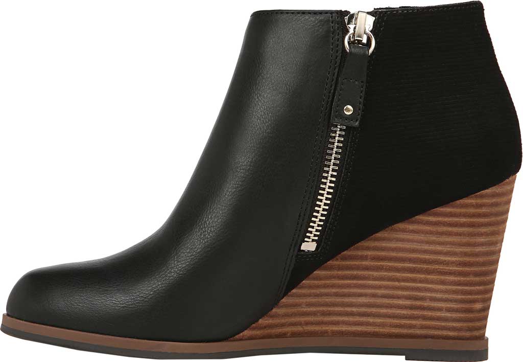 Botas femininas Dr. Scholl's com remendo de tecido e bico fechado, tamanho 9,5M, pretas