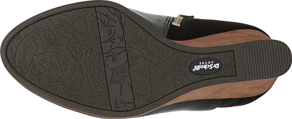 Botas femininas Dr. Scholl's com remendo de tecido e bico fechado, tamanho 9,5M, pretas