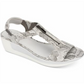 Sandálias femininas Kenneth Cole Reaction Pepea com zíper e salto plataforma, brancas, tamanho 5 M