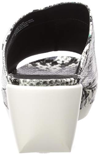 Sandálias femininas Kenneth Cole Reaction Pepea com estampa de cobra, brancas, tamanho 10 M