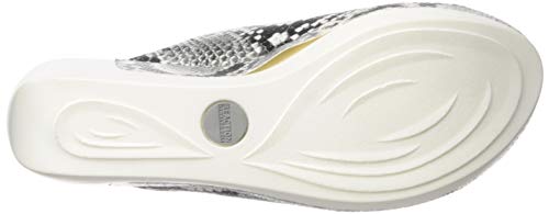 Sandálias femininas Kenneth Cole Reaction Pepea com estampa de cobra, brancas, tamanho 10 M