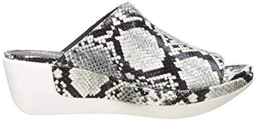 Sandálias femininas Kenneth Cole Reaction Pepea com estampa de cobra, brancas, tamanho 10 M