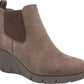 Botas femininas White Mountain Stretch Gore Comfort Percy bico redondo em couro, tamanho 9,5 M