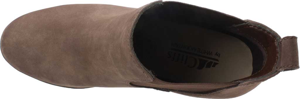 Botas femininas White Mountain Stretch Gore Comfort Percy bico redondo em couro, tamanho 9,5 M