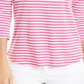 Camiseta feminina listrada de algodão Supima Charter Club, rosa, tamanho grande