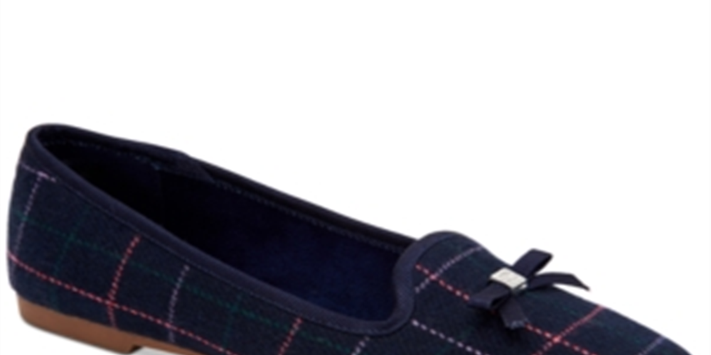 Charter Club Kimii Plaid Mocassim Feminino Azul Tamanho 8 M