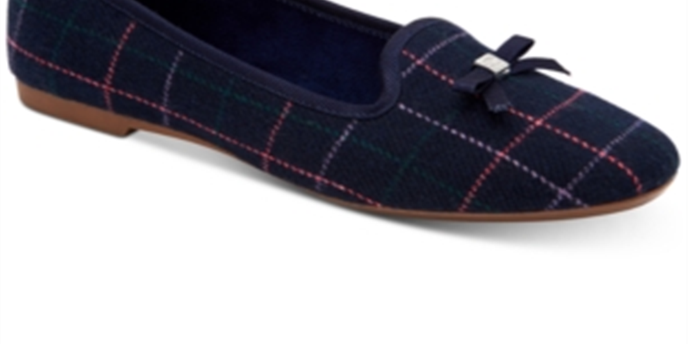 Charter Club Kimii Plaid Mocassim Feminino Azul Tamanho 8 M