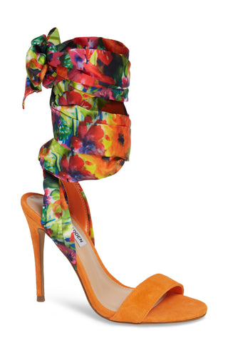 Sandália feminina Steve Madden Oasis laranja multicolorida tamanho 5,5 m