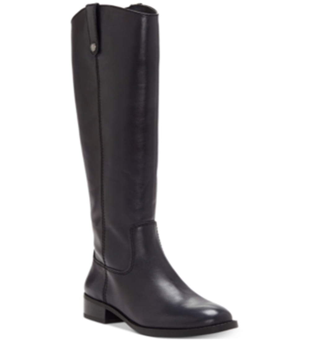 Botas de montaria femininas Fawne Leather da INC International Concepts, azul-marinho, tamanho 11 M