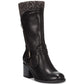 Botas femininas de couro sintético Weslin de cano médio Bare Traps, pretas, tamanho 11 M